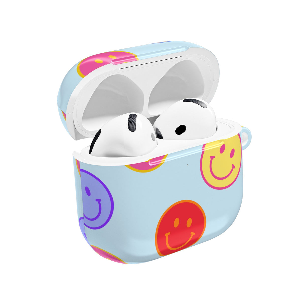 Muni Studio HORIZON BLUE SMILEY AirPods Case – side view