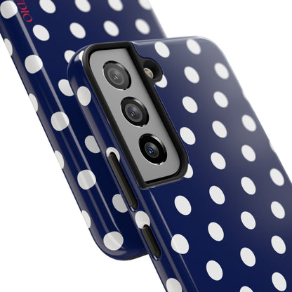 NAVY POLKA, Tough Phone Case