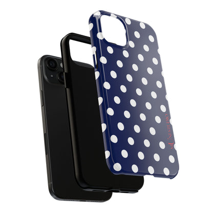 NAVY POLKA, Tough Phone Case