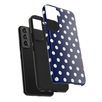 NAVY POLKA, Tough Phone Case