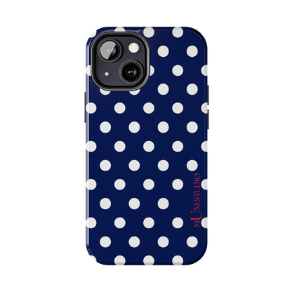NAVY POLKA, Tough Phone Case