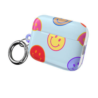 Muni Studio HORIZON BLUE SMILEY AirPod Case – charging port
