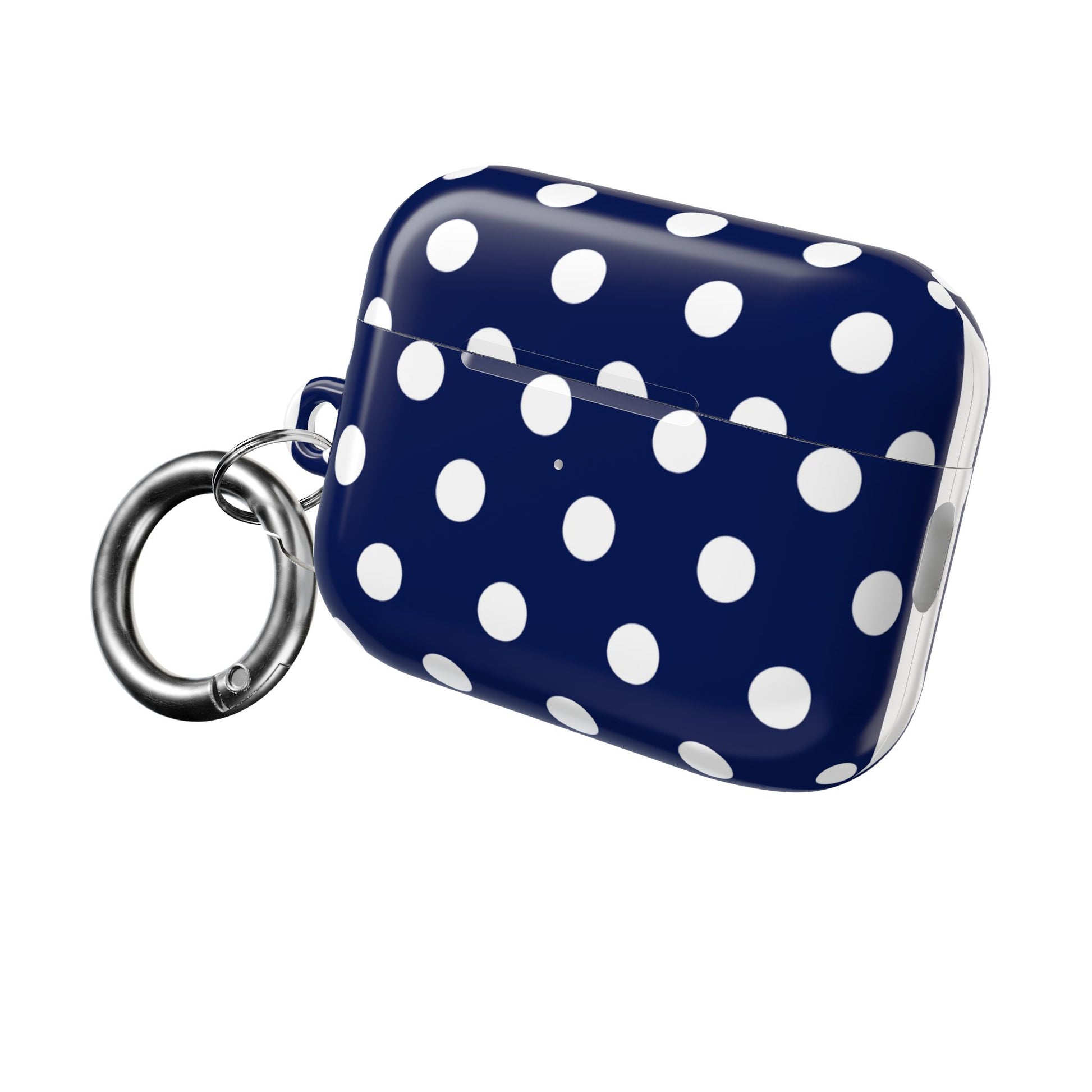 Muni Studio NAVY POLKA AirPod Case – close up