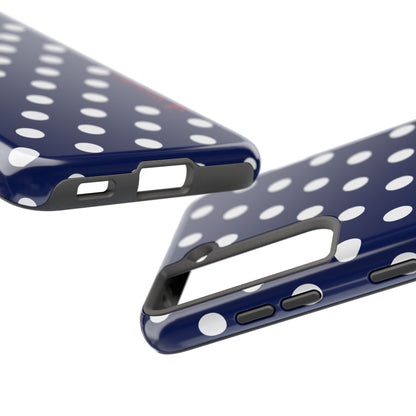 NAVY POLKA, Tough Phone Case