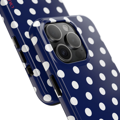 NAVY POLKA, Tough Phone Case