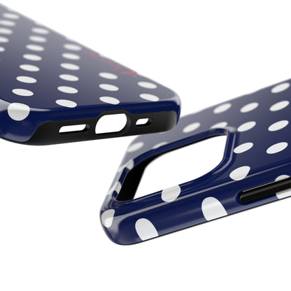NAVY POLKA, Tough Phone Case