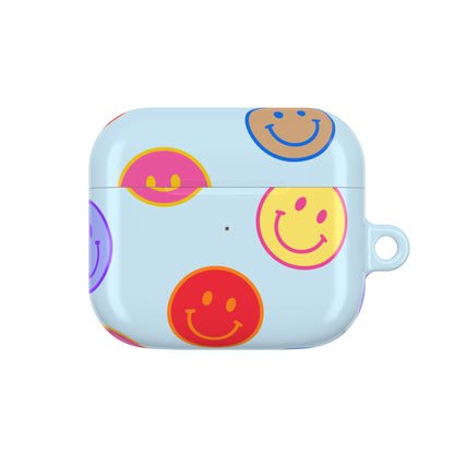 Muni Studio HORIZON BLUE SMILEY AirPod Case – design detail