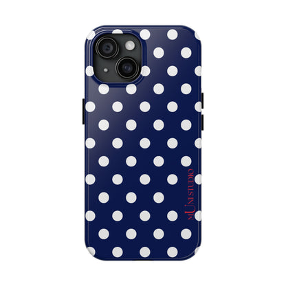 NAVY POLKA, Tough Phone Case