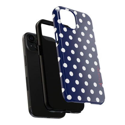 NAVY POLKA, Tough Phone Case