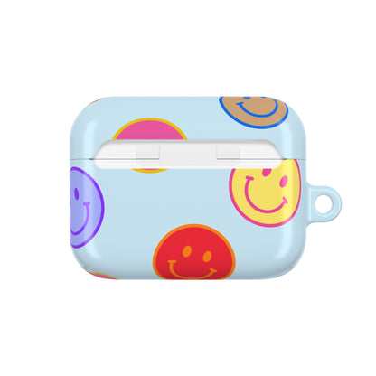 Muni Studio HORIZON BLUE SMILEY AirPod Case – with AirPods