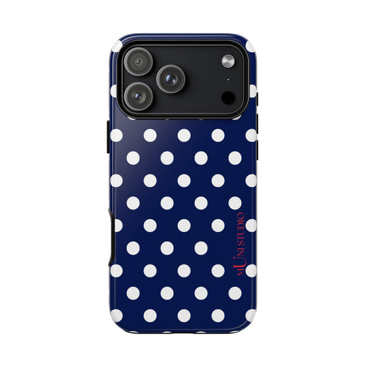 NAVY POLKA, Tough Phone Case