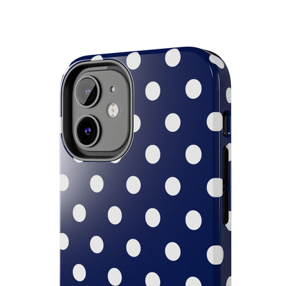 NAVY POLKA, Tough Phone Case
