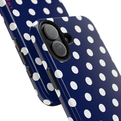 NAVY POLKA, Tough Phone Case