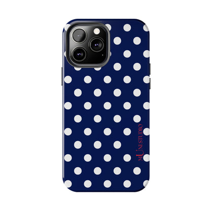 NAVY POLKA, Tough Phone Case