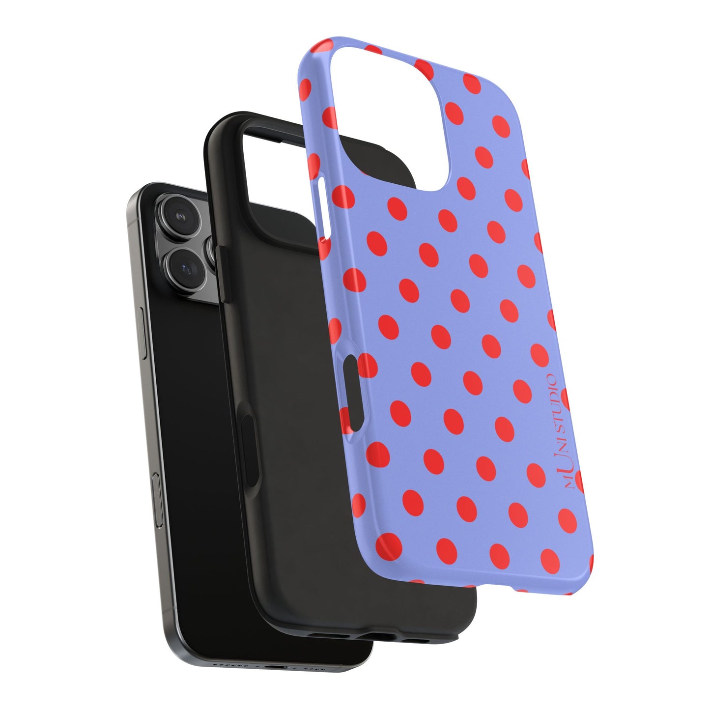 Muni Studio RED POLKA Tough Phone Case – front view