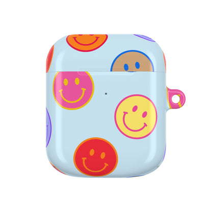 Muni Studio HORIZON BLUE SMILEY AirPod Case – side view