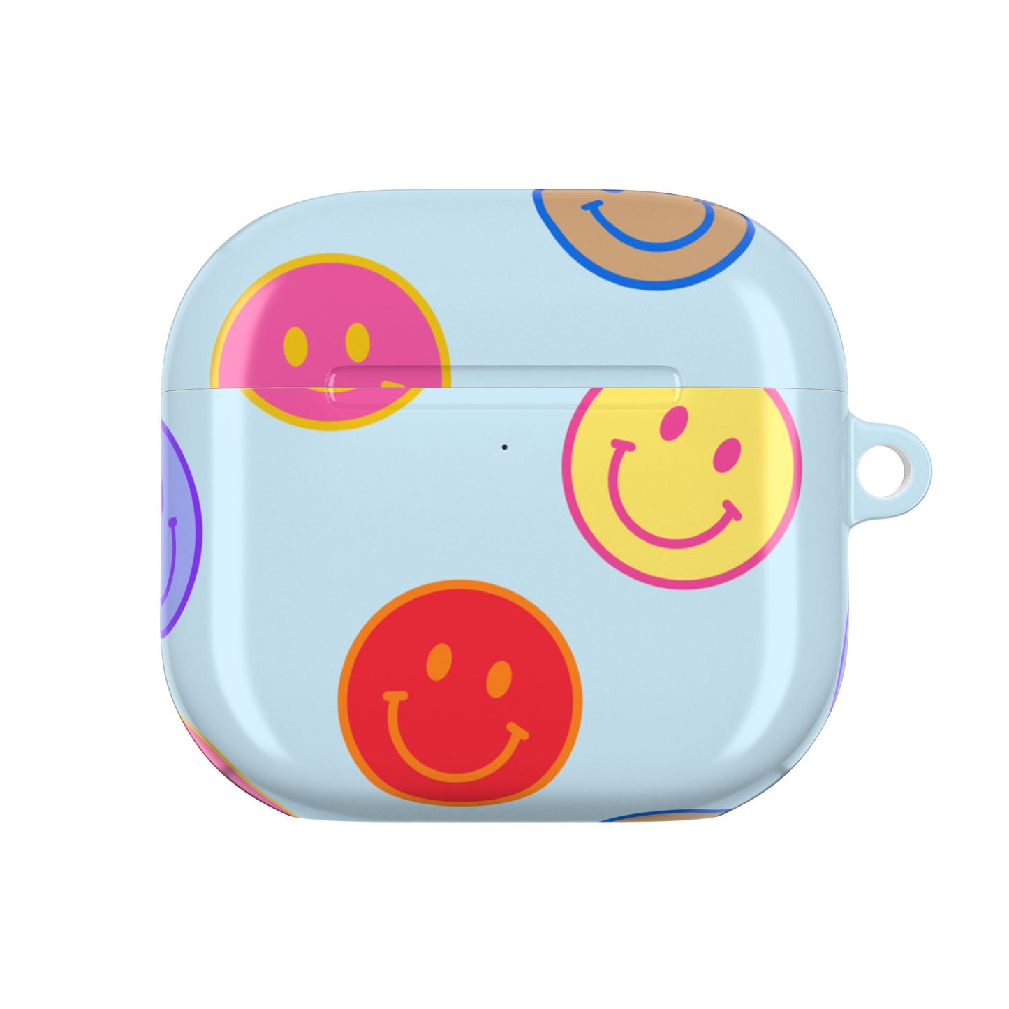 Muni Studio HORIZON BLUE SMILEY AirPod Case – open lid
