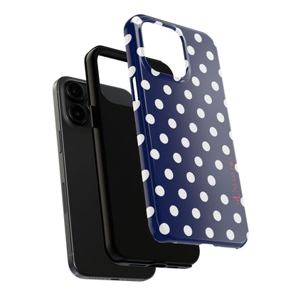 NAVY POLKA, Tough Phone Case