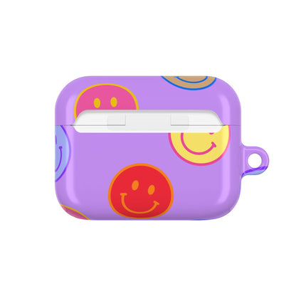 Muni Studio LAVENDER SMILEY AirPod Case – close up