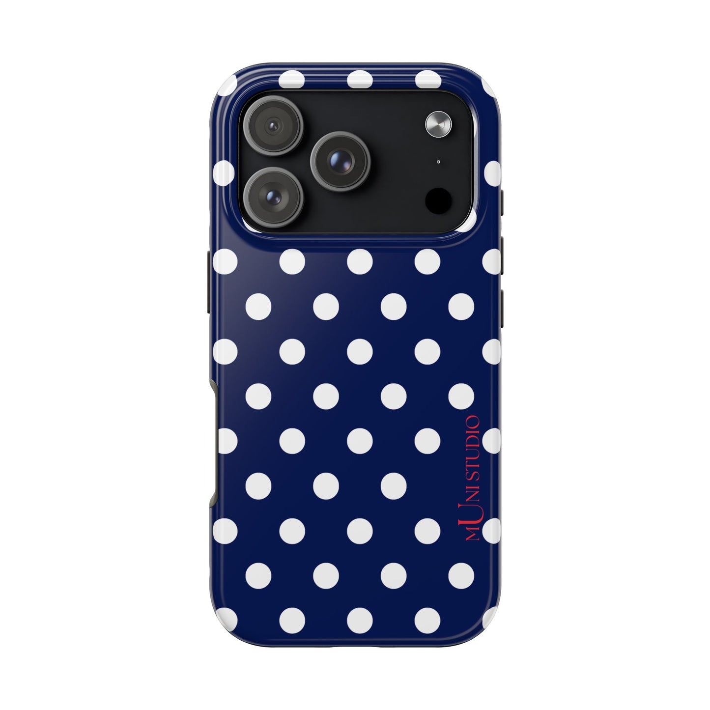 Muni Studio NAVY POLKA Tough Phone Case