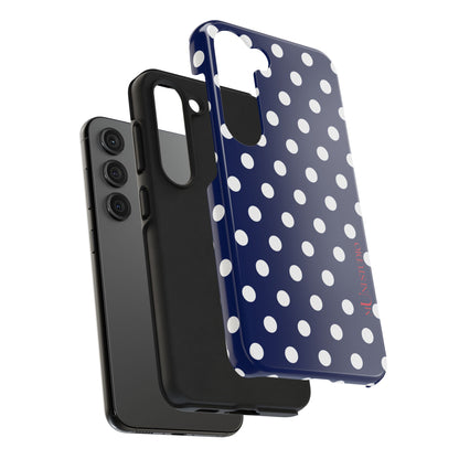 NAVY POLKA, Tough Phone Case