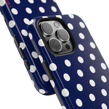 Muni Studio NAVY POLKA Tough Phone Case – front view