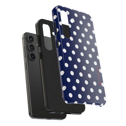 NAVY POLKA, Tough Phone Case