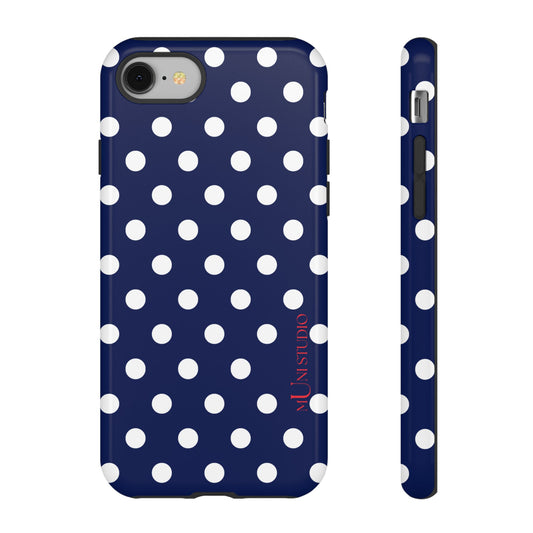 NAVY POLKA, Tough Phone Case