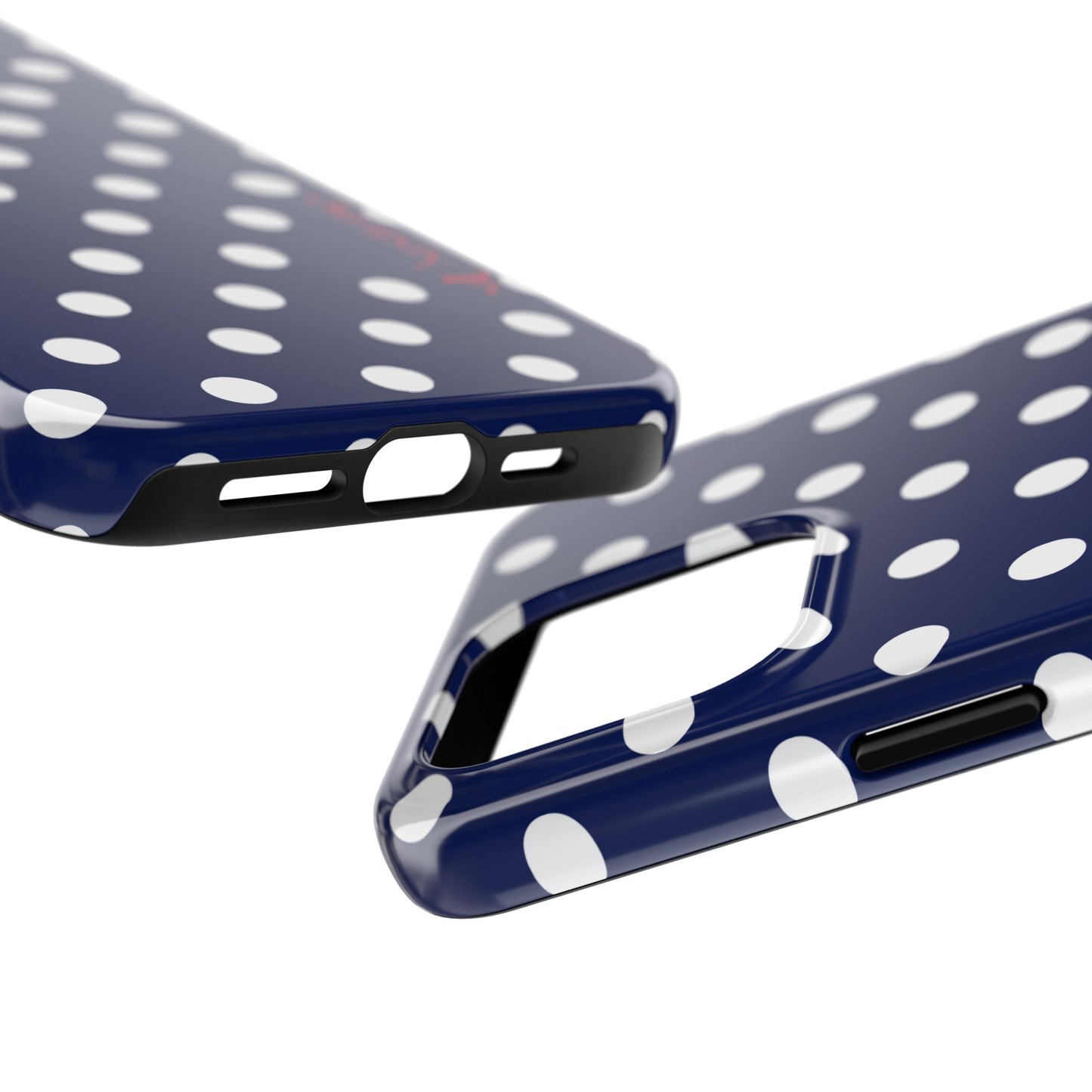 NAVY POLKA, Tough Phone Case