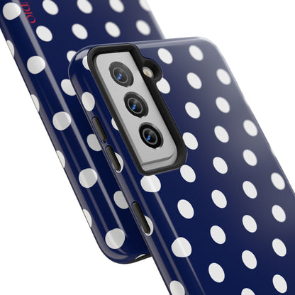 NAVY POLKA, Tough Phone Case