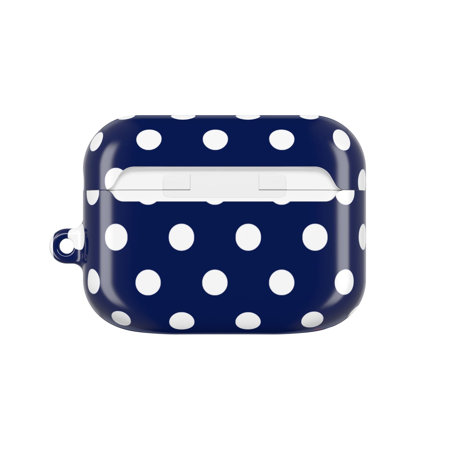 Muni Studio NAVY POLKA AirPod Case – open lid