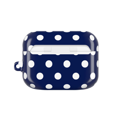 Muni Studio NAVY POLKA AirPod Case – open lid