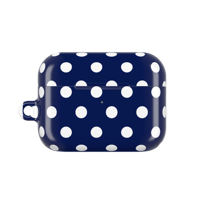 Muni Studio NAVY POLKA AirPod Case – front view