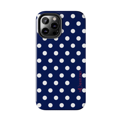 NAVY POLKA, Tough Phone Case