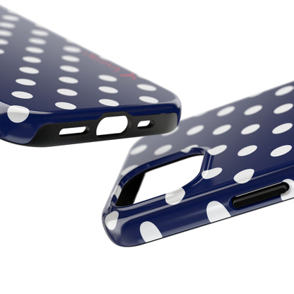 NAVY POLKA, Tough Phone Case