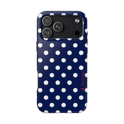 NAVY POLKA, Tough Phone Case