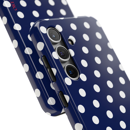 NAVY POLKA, Tough Phone Case