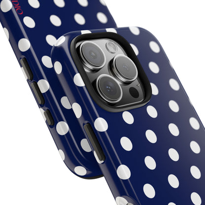 NAVY POLKA, Tough Phone Case