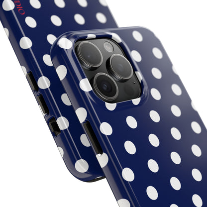 NAVY POLKA, Tough Phone Case