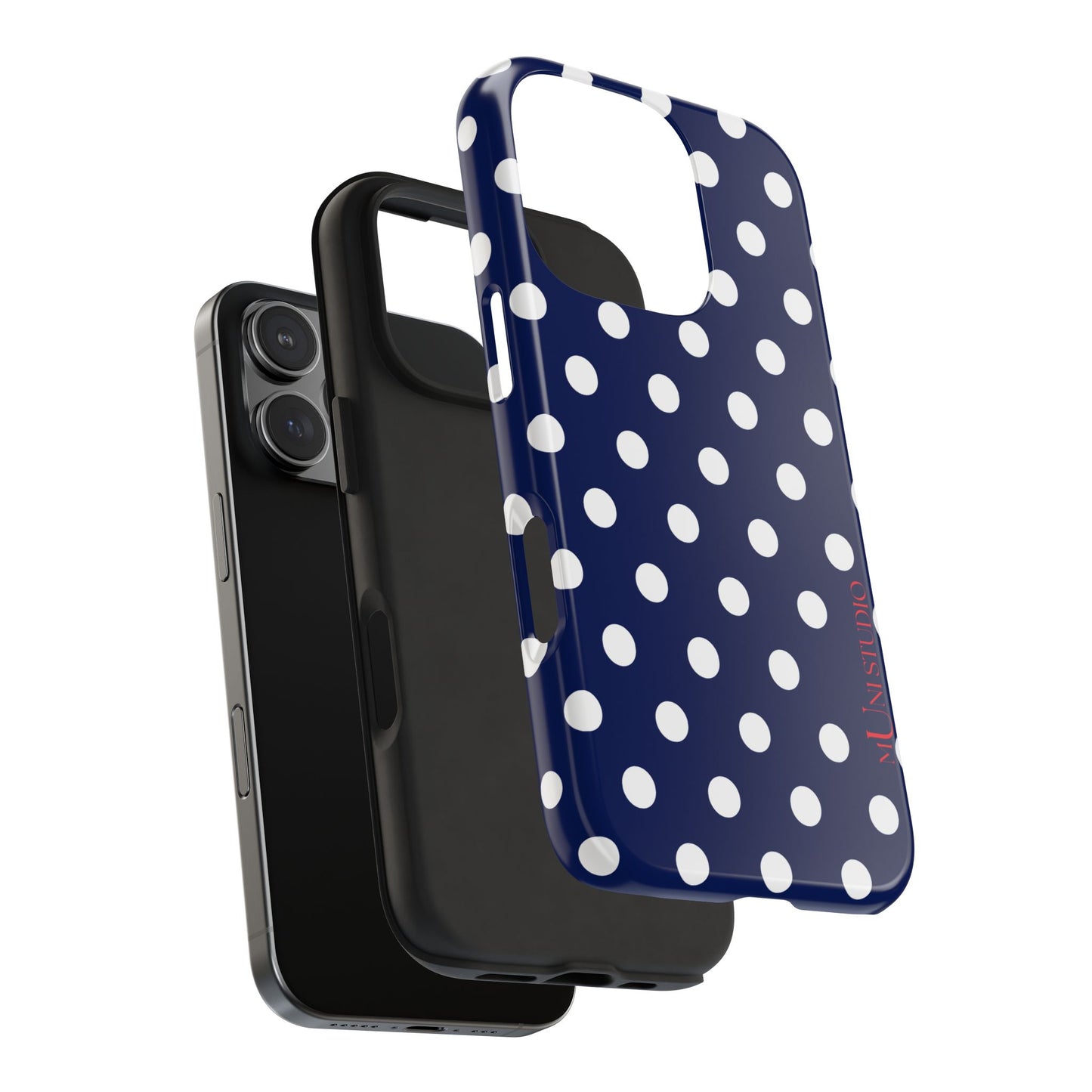 NAVY POLKA, Tough Phone Case