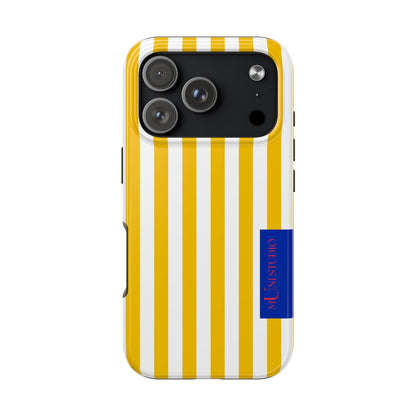 Muni Studio Lemon Cake tough case for iPhone, glossy finish, front view