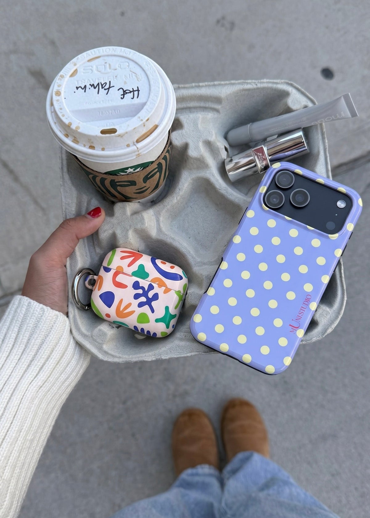Muni Studio Butter Polka Tough Phone Case – lifestyle photo 3