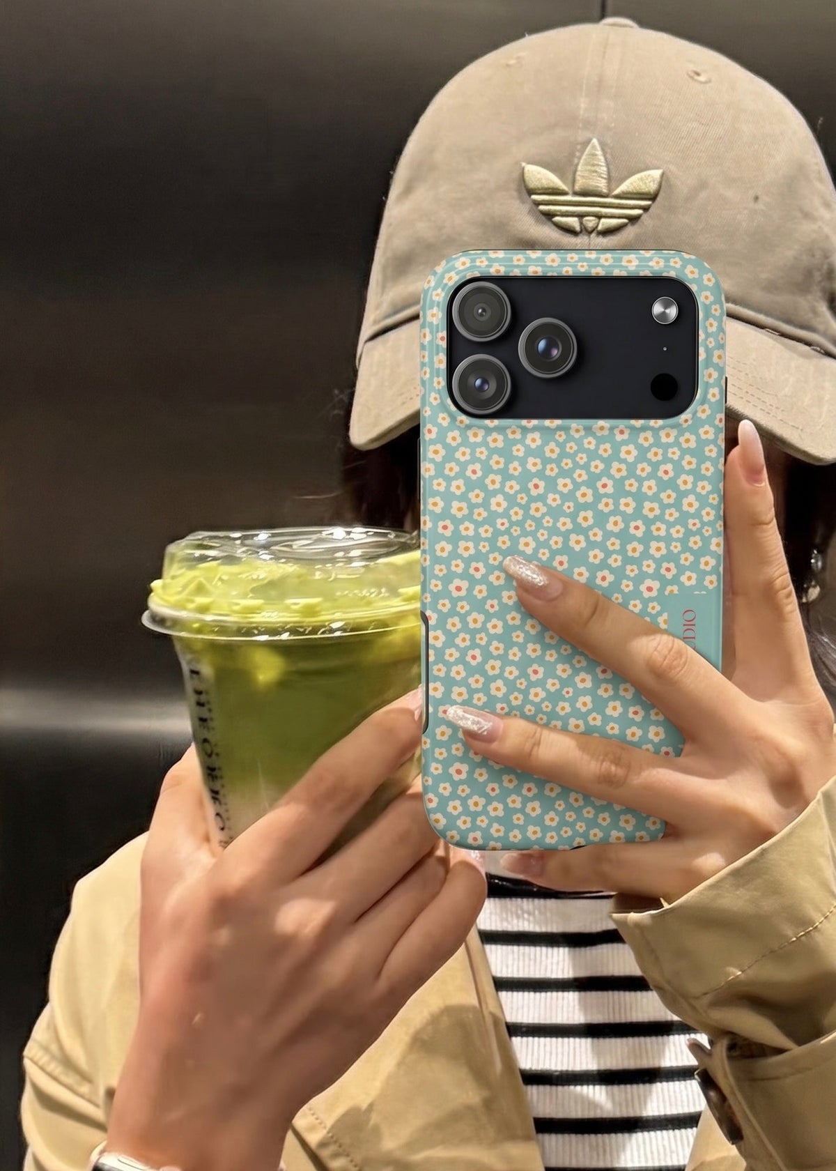 Muni Studio Flower Matcha Tough Phone Case – lifestyle photo 2