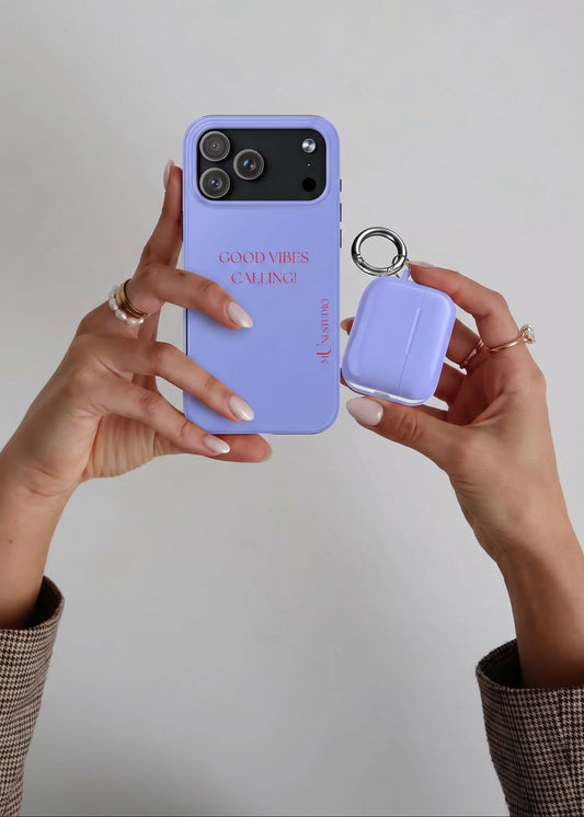 Muni Studio Good Vibes Calling Tough Phone Case – lifestyle photo