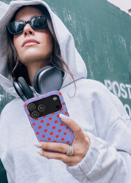 RED POLKA, Tough Phone Case