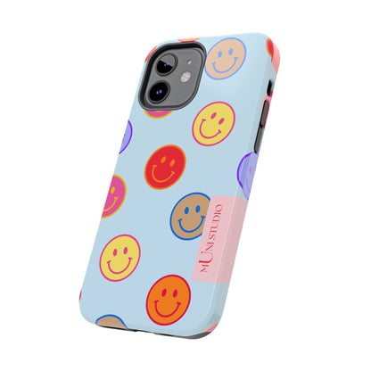 Muni Studio Phone Case HORIZON BLUE SMILEY, Tough Phone Case