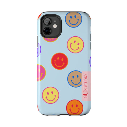 Muni Studio Phone Case HORIZON BLUE SMILEY, Tough Phone Case