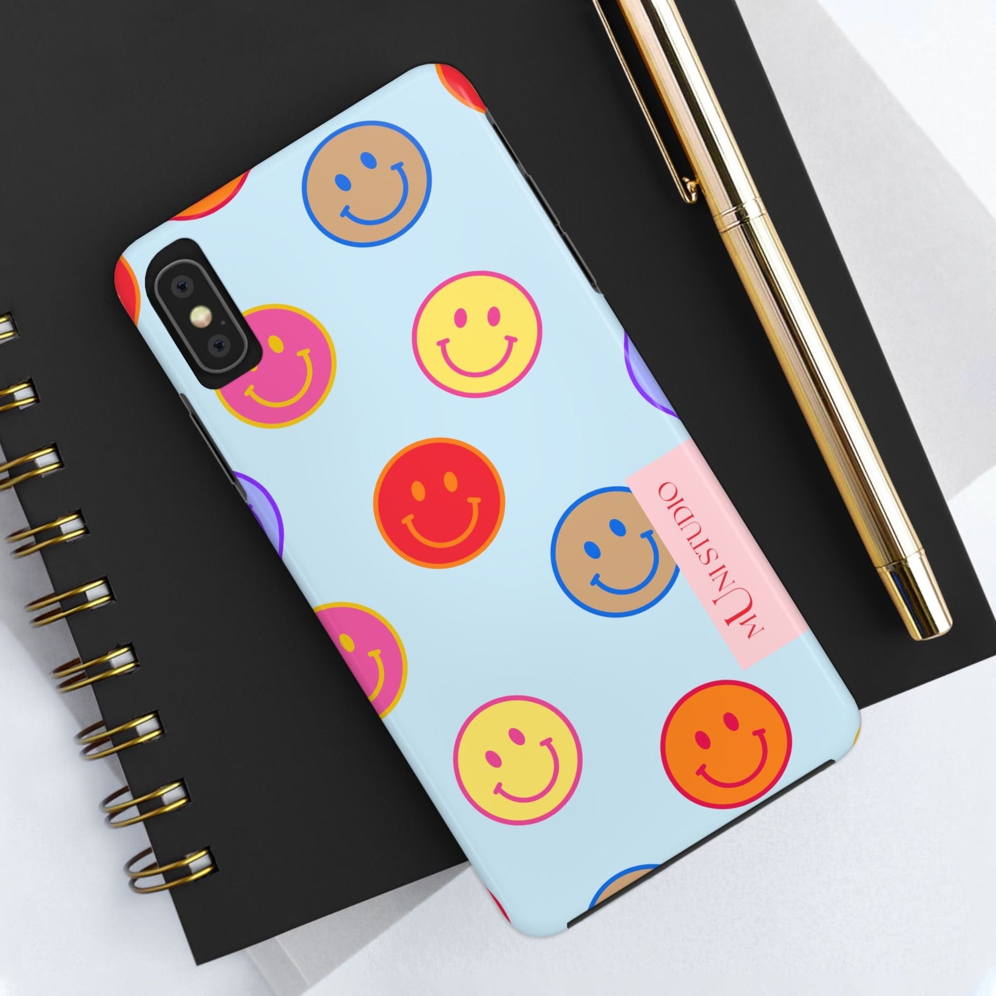 Muni Studio Phone Case HORIZON BLUE SMILEY, Tough Phone Case