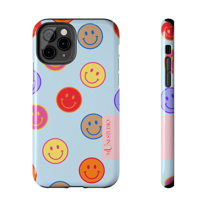 Muni Studio Phone Case iPhone 11 Pro HORIZON BLUE SMILEY, Tough Phone Case