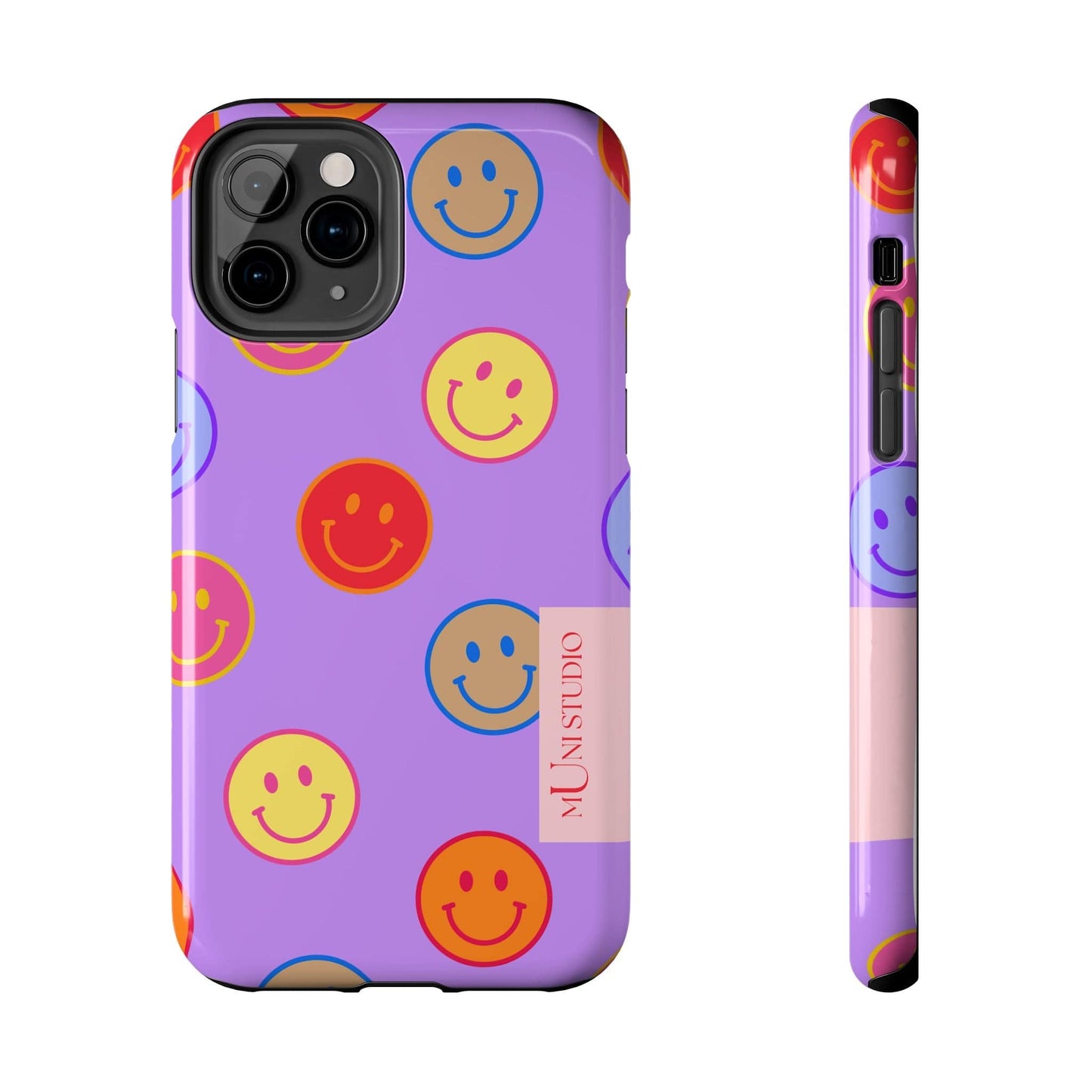 Muni Studio Phone Case iPhone 11 Pro LAVENDER SMILEY, Tough Phone Case